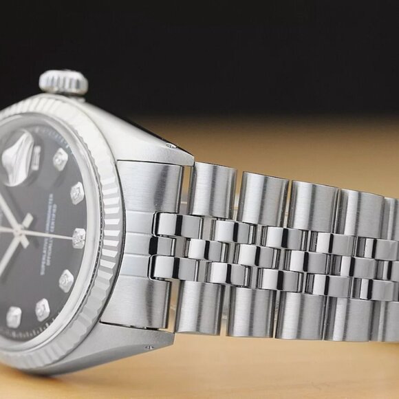 Mens Rolex Datejust 18k Gold Steel Watch W/ Box - Picture 4 of 7